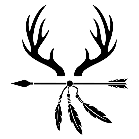 Stylized deer antlers with arrows for creative crafting
