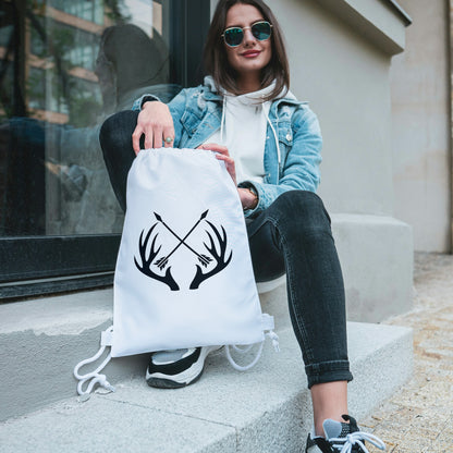 Unique deer antlers with crossed arrows design for crafting