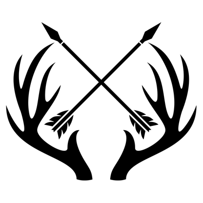 Unique deer antlers with crossed arrows design for crafting