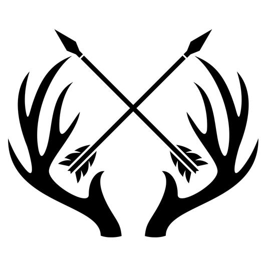 Unique deer antlers with crossed arrows design for crafting