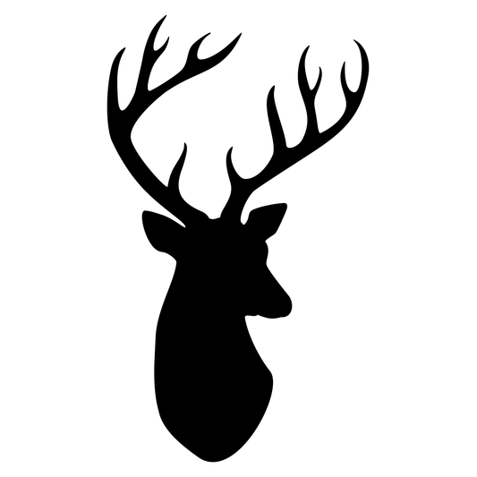 Majestic silhouette of a deer head for creative projects