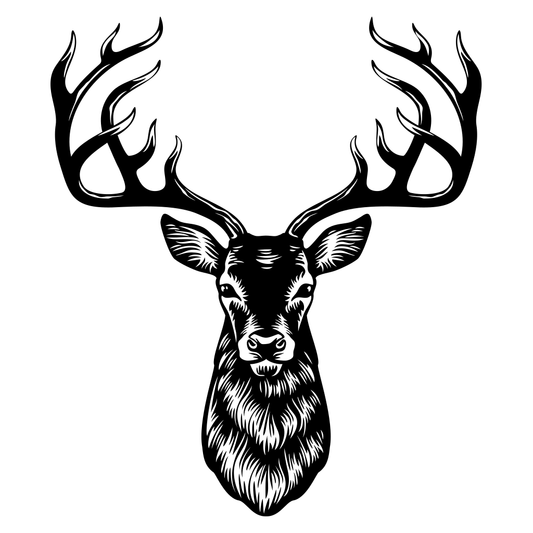 Elegant black and white deer head design for crafts