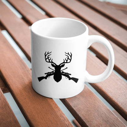 Stunning vector design of a deer head with crossed rifles
