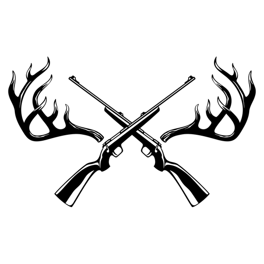 Layered deer horns design for cutting machines in vector format