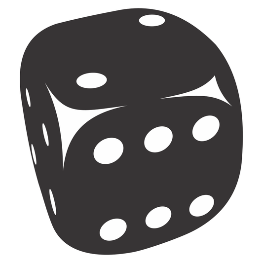 Unique black dice graphic for crafting and design projects