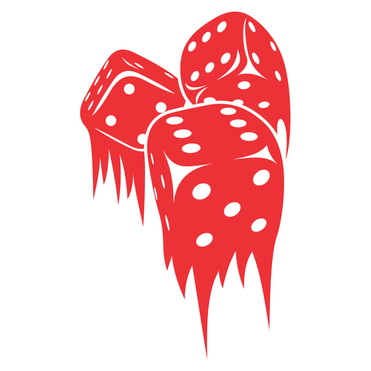 Creative vector art of melting dice for cutting machines