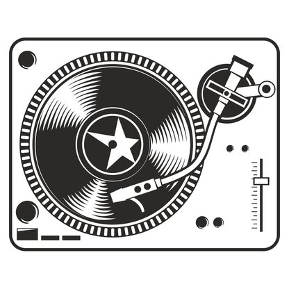 DJ turntable vector design for cutting machines