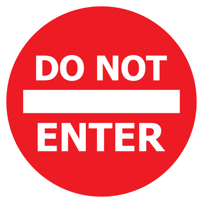 Simple red circle sign with do not enter warning design