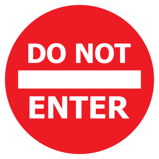 Simple red circle sign with do not enter warning design