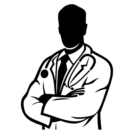 Professional doctor silhouette design for cutting machines