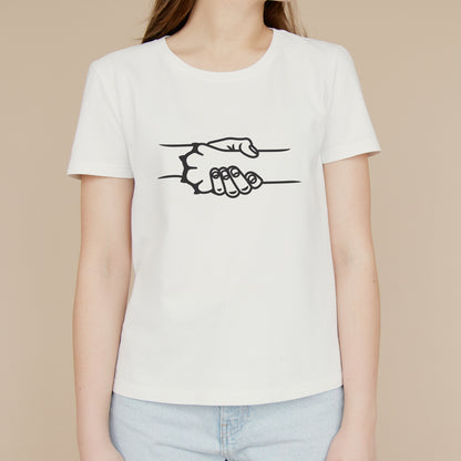 Dog man handshake vector design for creative projects