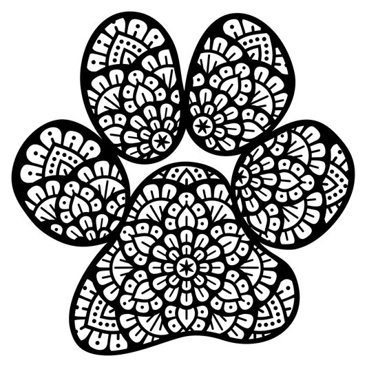 Layered dog paw design for creative cutting projects