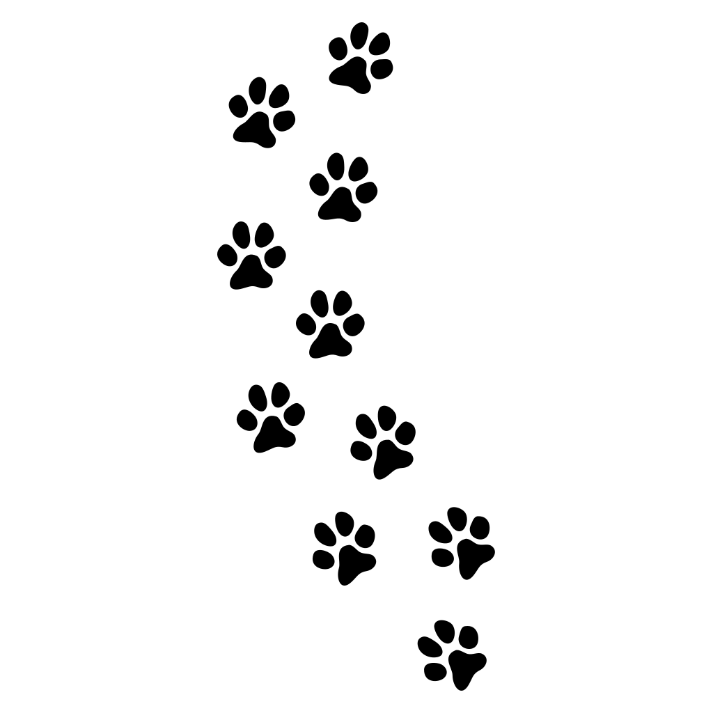 Creative dog paw track vector design for cutting machines