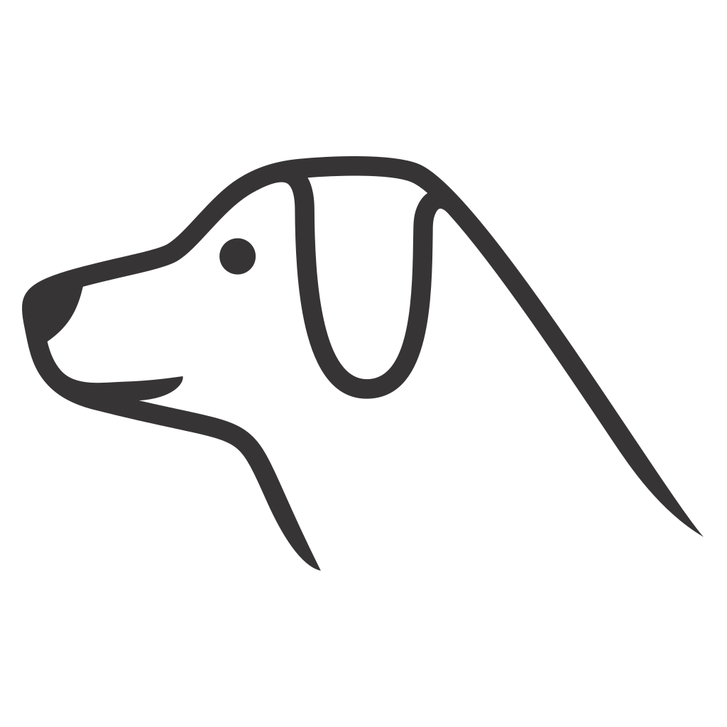 Simple vector dog icon for cutting machines
