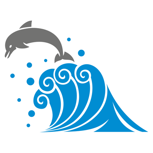 Dolphin leaping above vibrant waves showing ocean fun