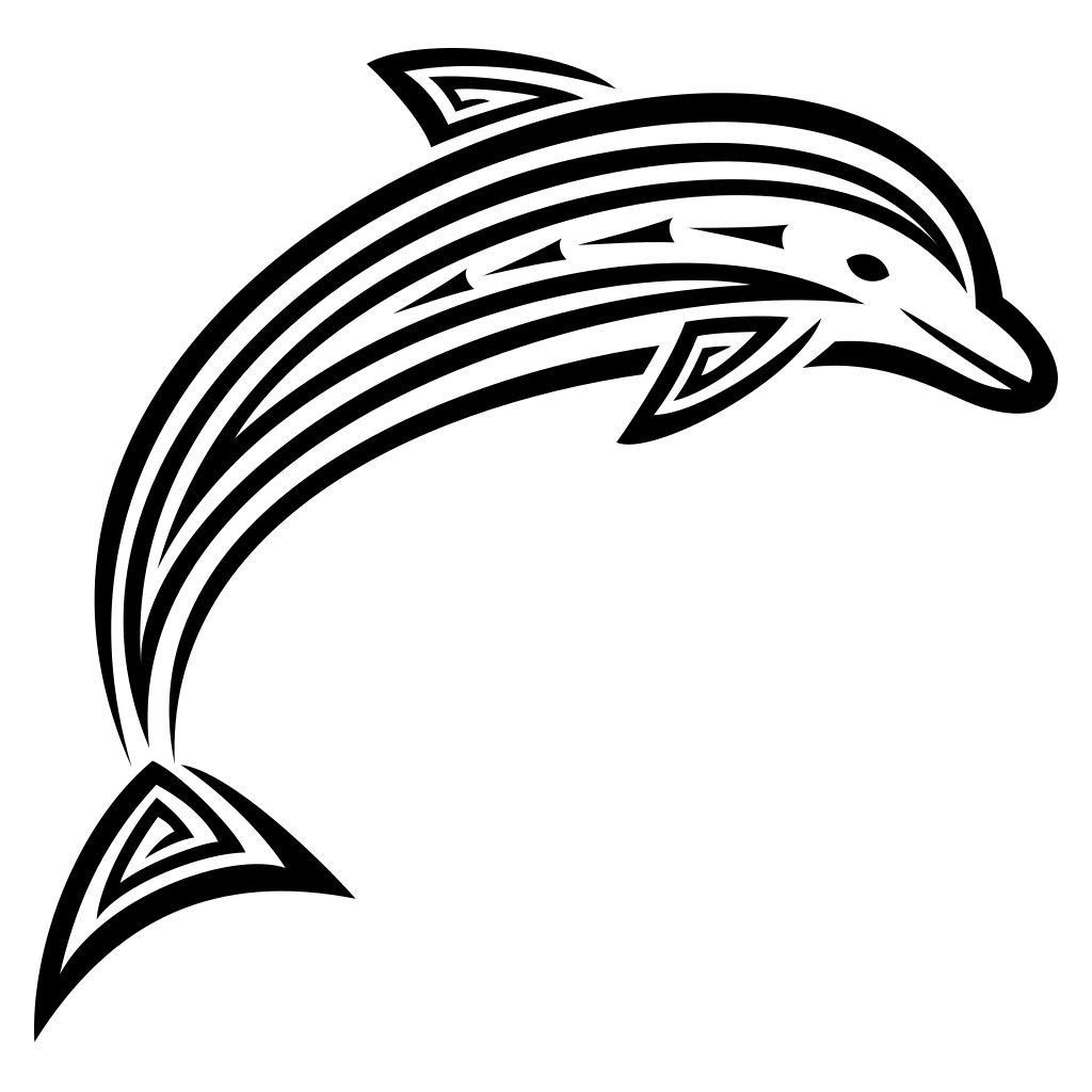 Creative dolphin design for cutting machines in vector format