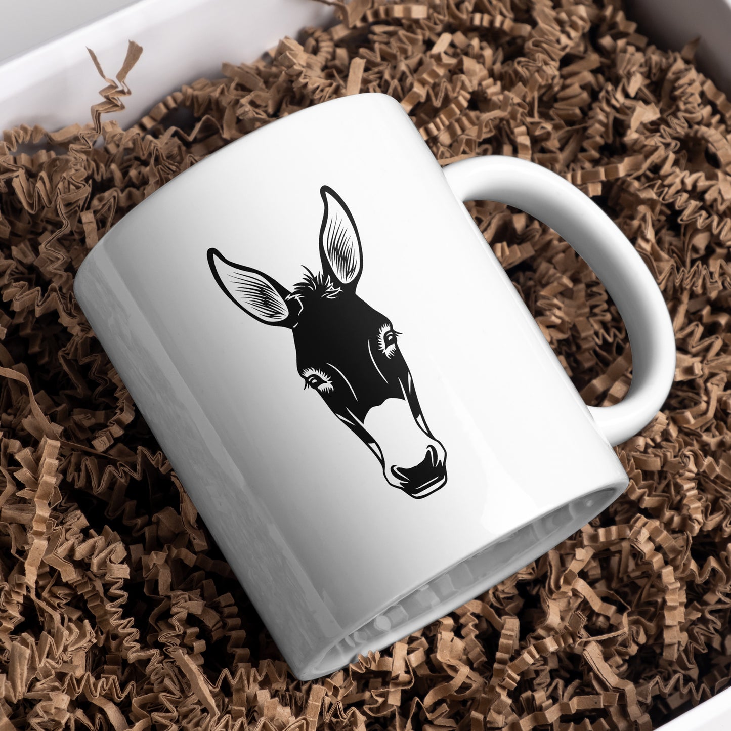 Stylish black and white donkey design for cutting machines