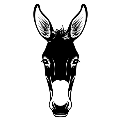 Stylish black and white donkey design for cutting machines