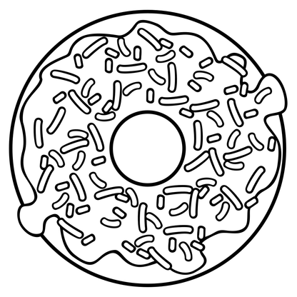 Layered black and white donut design for cutting machines