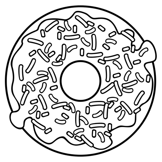 Layered black and white donut design for cutting machines