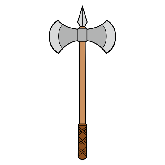 Craft your own double edged axe design for cutting machines