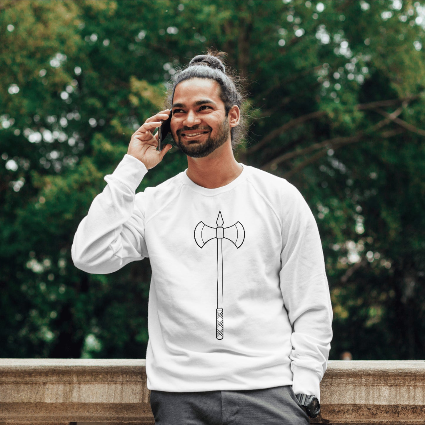 Double edged axe vector silhouette for crafting enthusiasts