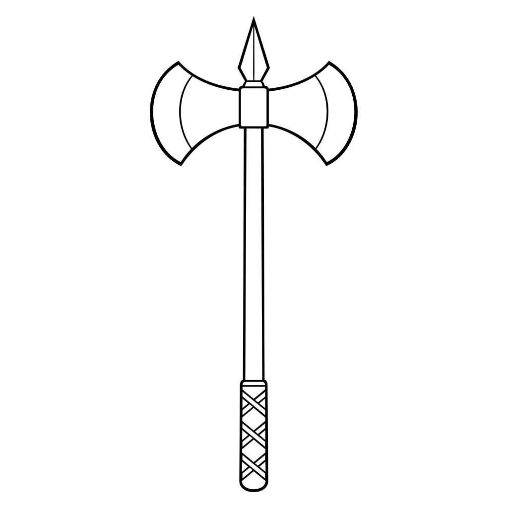 Double edged axe vector silhouette for crafting enthusiasts