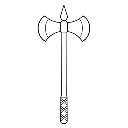 Double edged axe vector silhouette for crafting enthusiasts