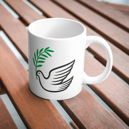 Elegant dove carrying an olive branch for creative designs