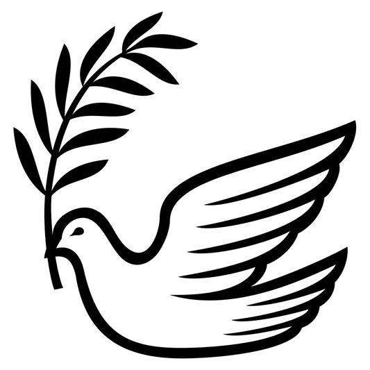 Elegant dove carrying an olive branch for creative designs