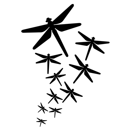 Dynamic swarm of dragonflies in stunning vector design