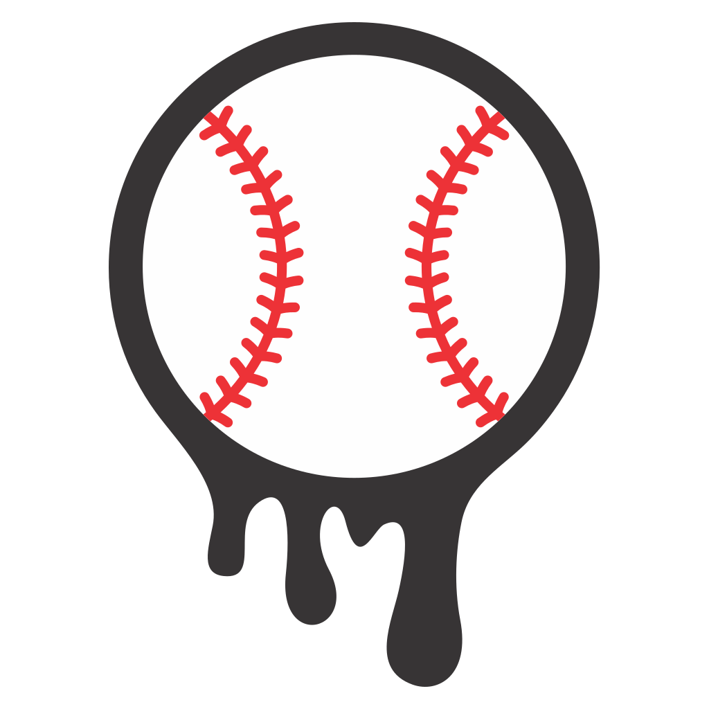 Dripping baseball design perfect for cutting machines