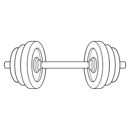 Creative black and white dumbbell vector for cutting machines
