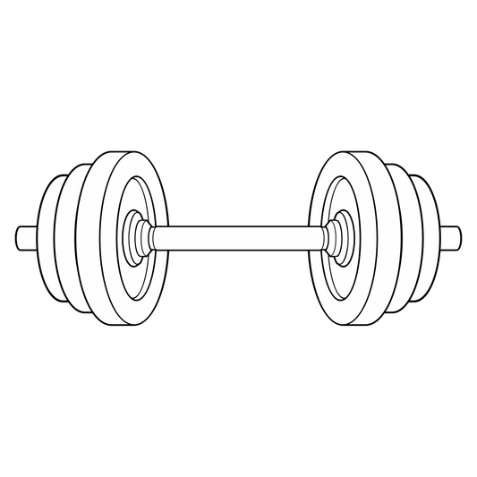 Creative black and white dumbbell vector for cutting machines