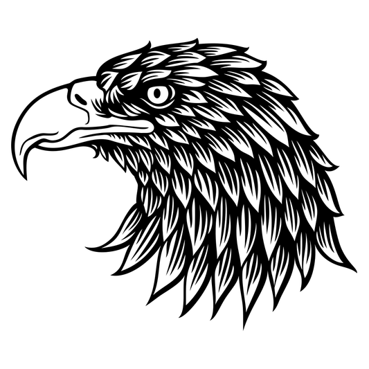 Intricate eagle head design for cutting machine projects