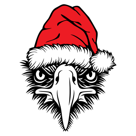 Creative eagle dressed as Santa for festive celebrations