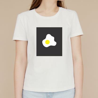 Bright egg design on a black canvas