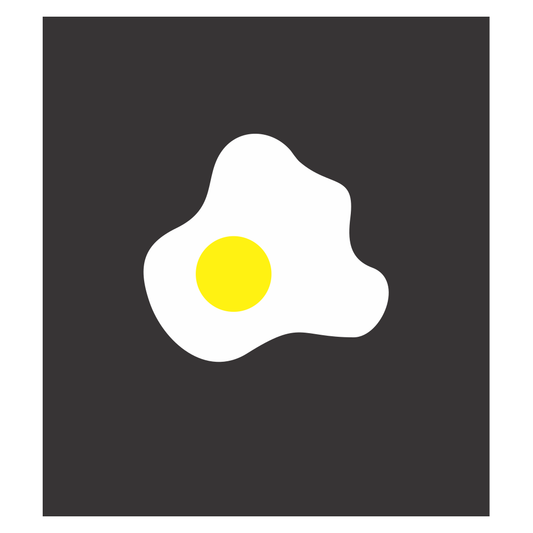 Bright egg design on a black canvas