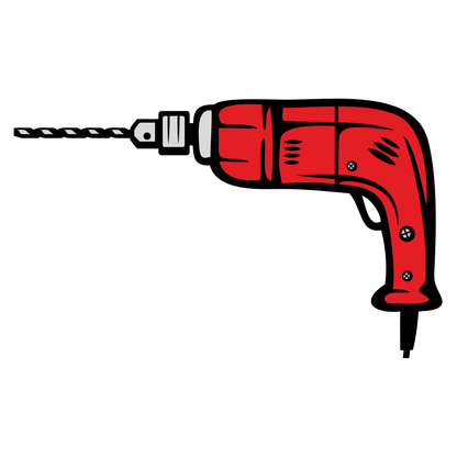 Creative red drill illustration for crafting projects