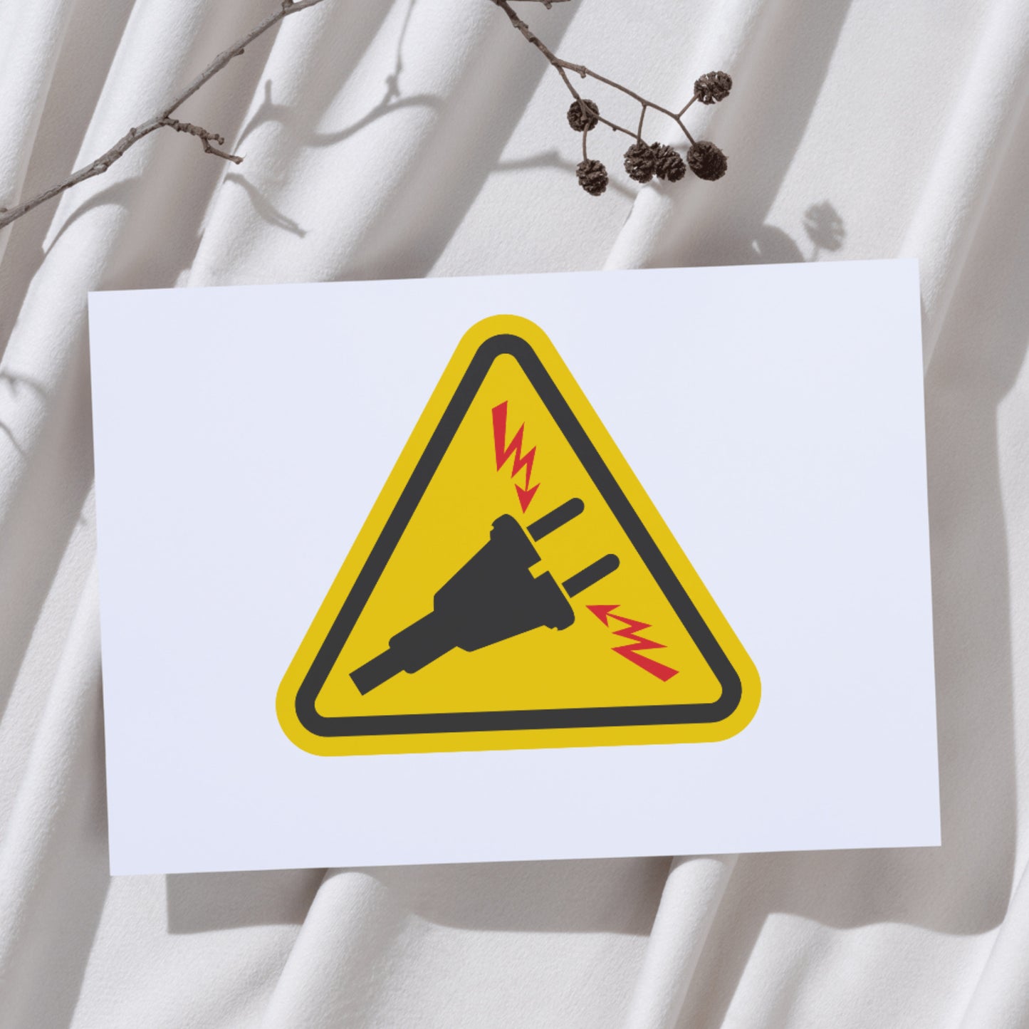 Creative electric plug warning sign for cutting machine projects