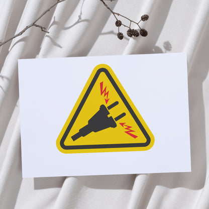 Creative electric plug warning sign for cutting machine projects