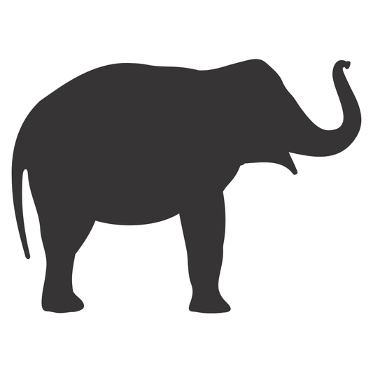 Stylized elephant silhouette for creative cutting projects