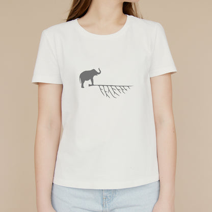 Elephant silhouette on a branch for cutting machines