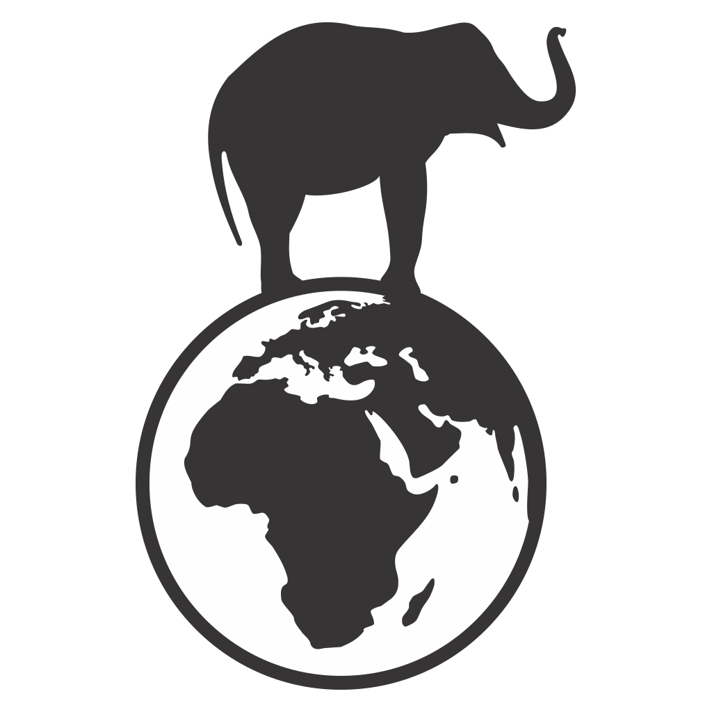 Elegant elephant standing on the globe, symbolizing unity