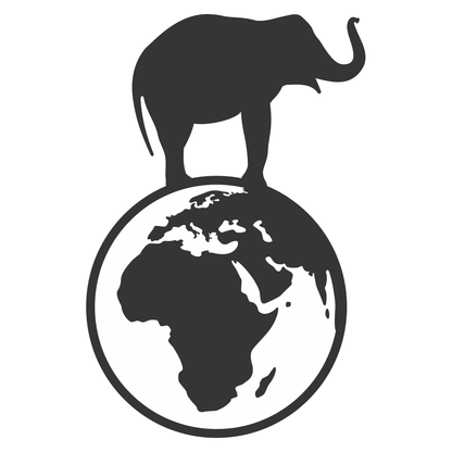 Elegant elephant standing on the globe, symbolizing unity