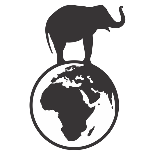 Elegant elephant standing on the globe, symbolizing unity