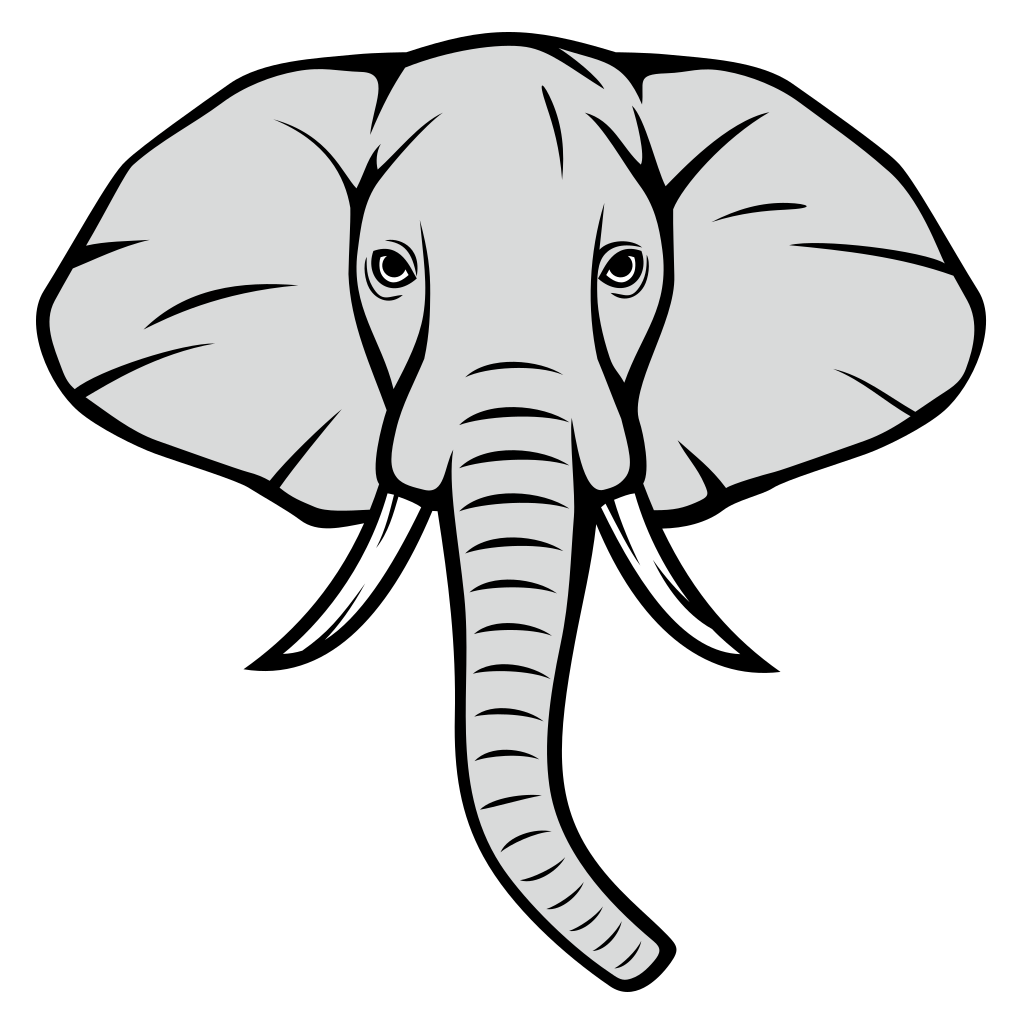 Stylish elephant head vector for creative cutting projects