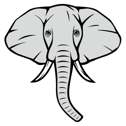 Stylish elephant head vector for creative cutting projects