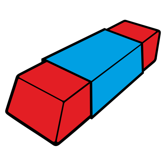 Creative vector SVG design of a colorful eraser for crafts