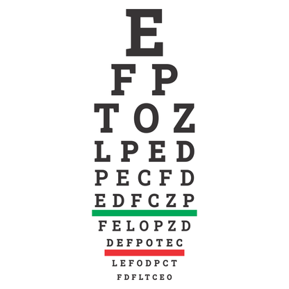 Innovative eye test chart design for cutting machines